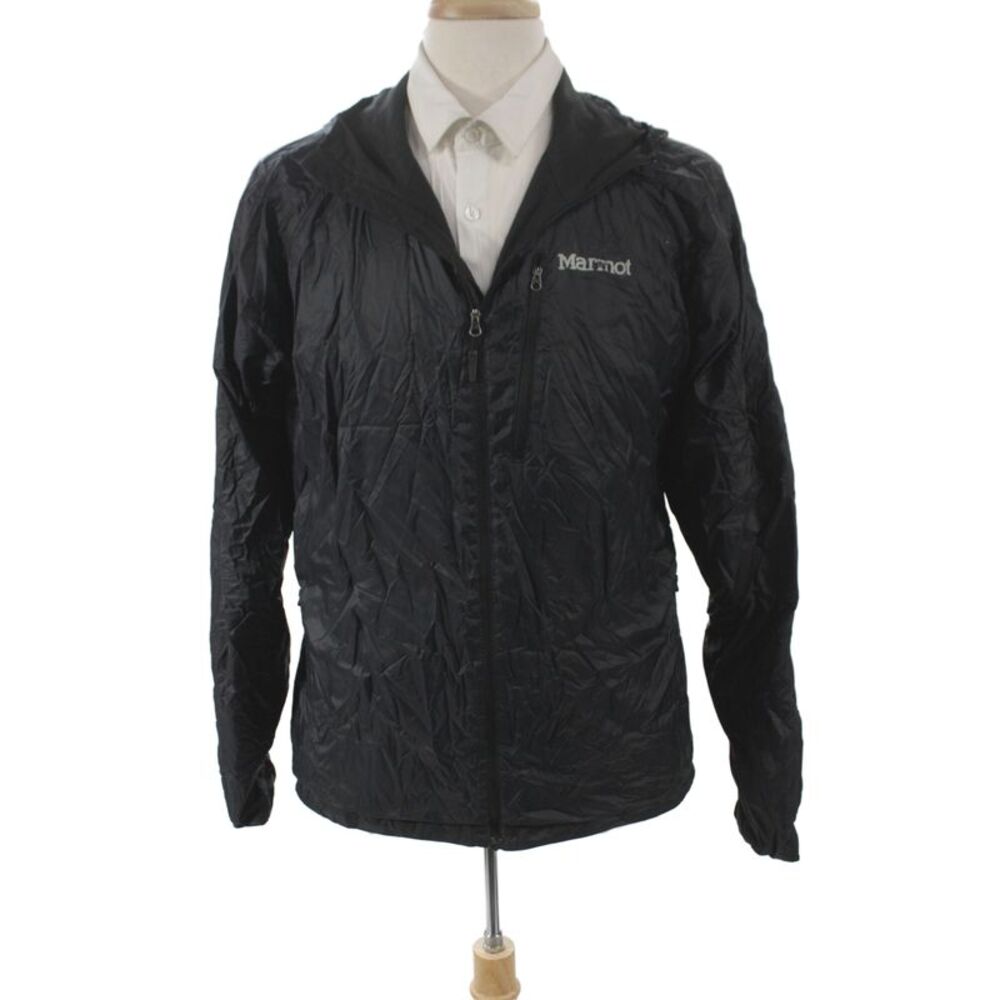 Marmot Mens Windbreaker Black Zip Polyester Outdoor Size L